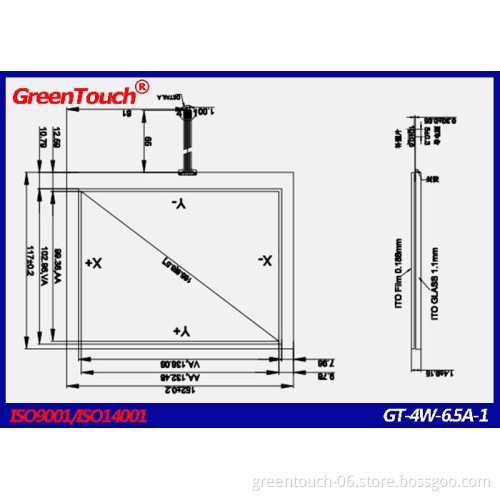 6.5 inch 4 wire resistive touch screen panel for video door phone, small touch screen for car